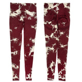 Leggings - Scrunch Butt - Maroon White Marble